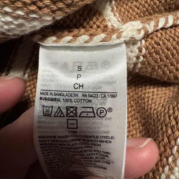 GAP Oversized Women's Tan and Cream Striped Crew Neck Sweater - Picture 8 of 8